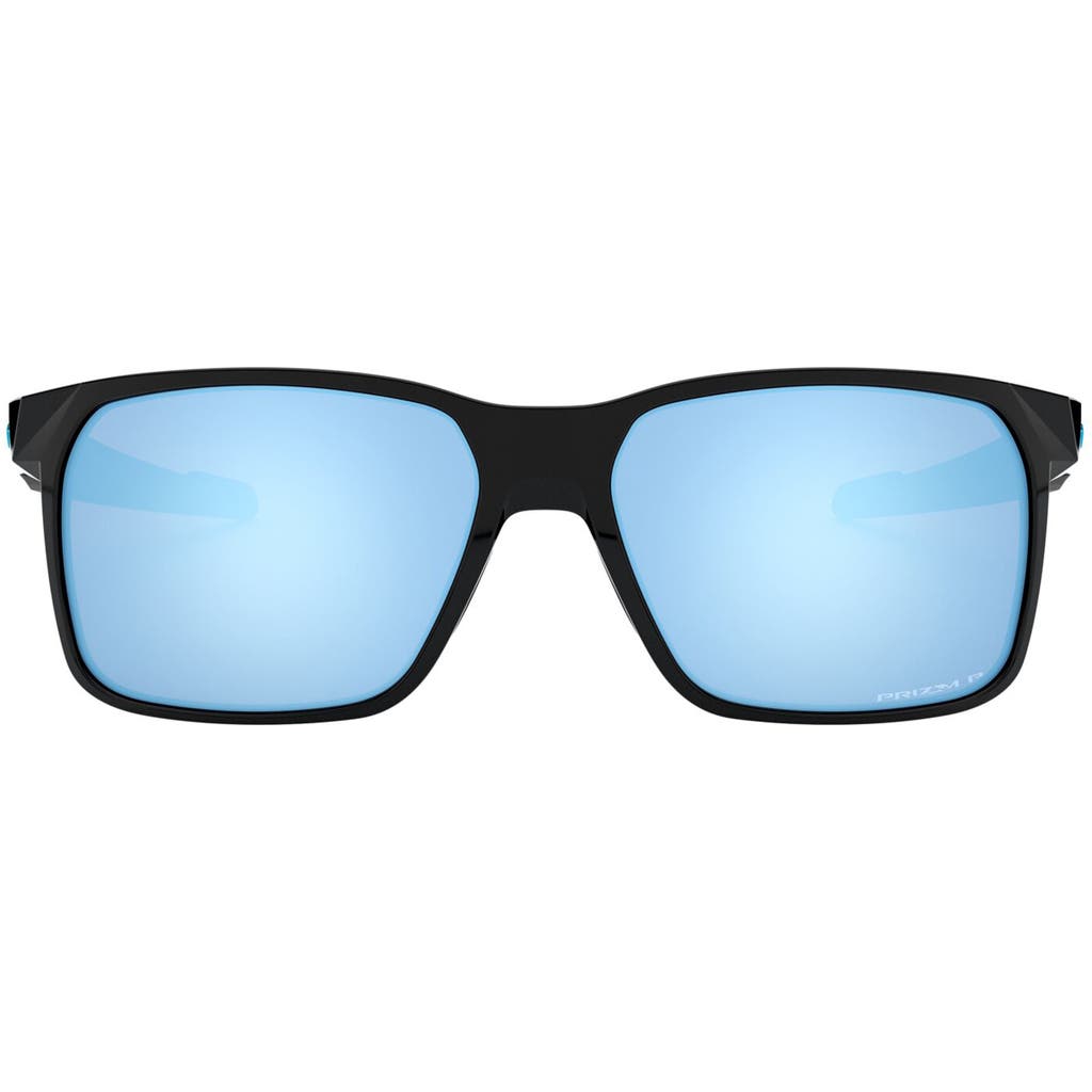 Oakley 59mm Polarized Rectangle Sunglasses In Black