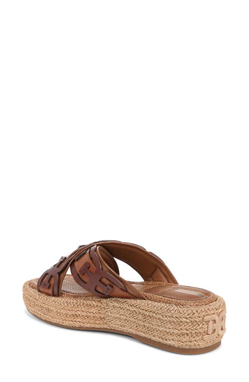 Sam Edelman Women's Pria Slip On Crisscross Espadrille Platform Sandals In Rich Cognac/maple Bourbon