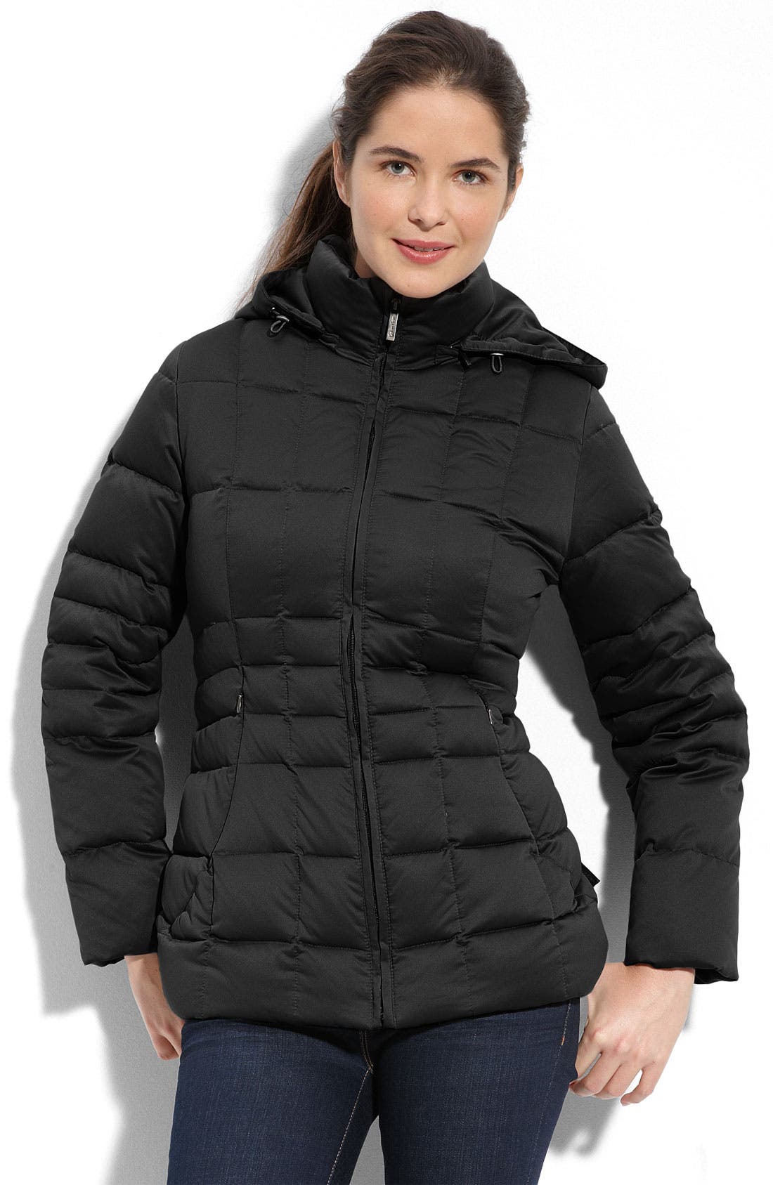 Calvin Klein Hooded Satin Down Coat Nordstrom