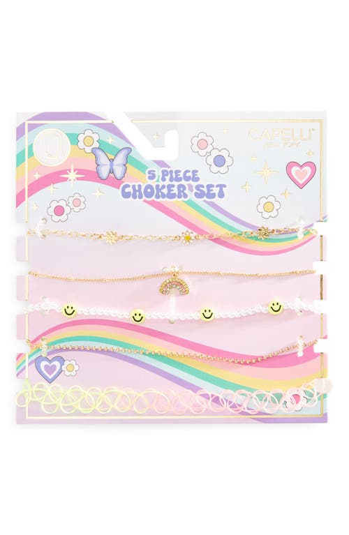 Capelli New York Kids' 5-Pack Assorted Choker Necklaces in Multi at Nordstrom