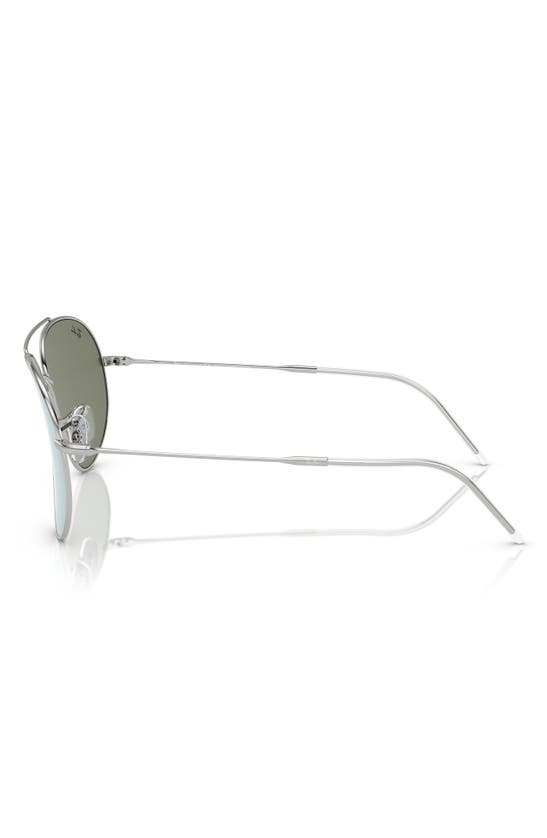 Ray Ban Reverse 62mm Oversize Aviator Sunglasses In Grey Silver