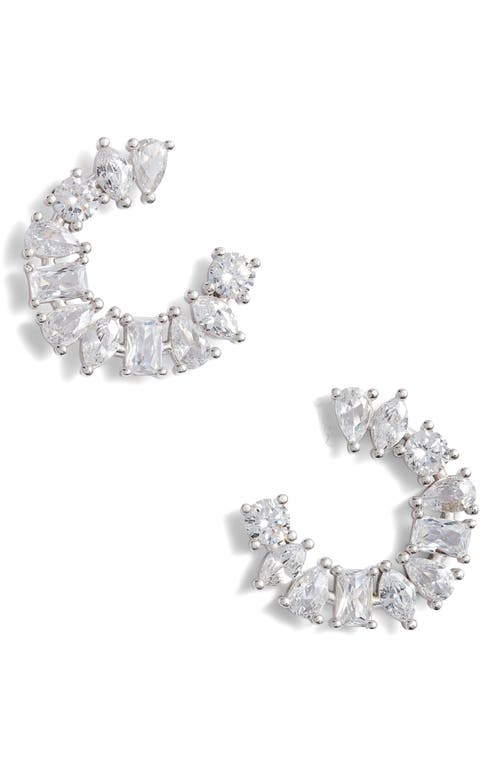 Cubic Zirconia Stud Earrings in Silver