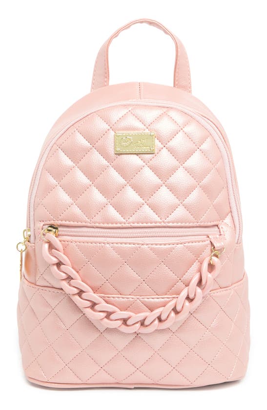 Luv Betsey By Betsey Johnson Chain Trim Backpack In Metallic Blush