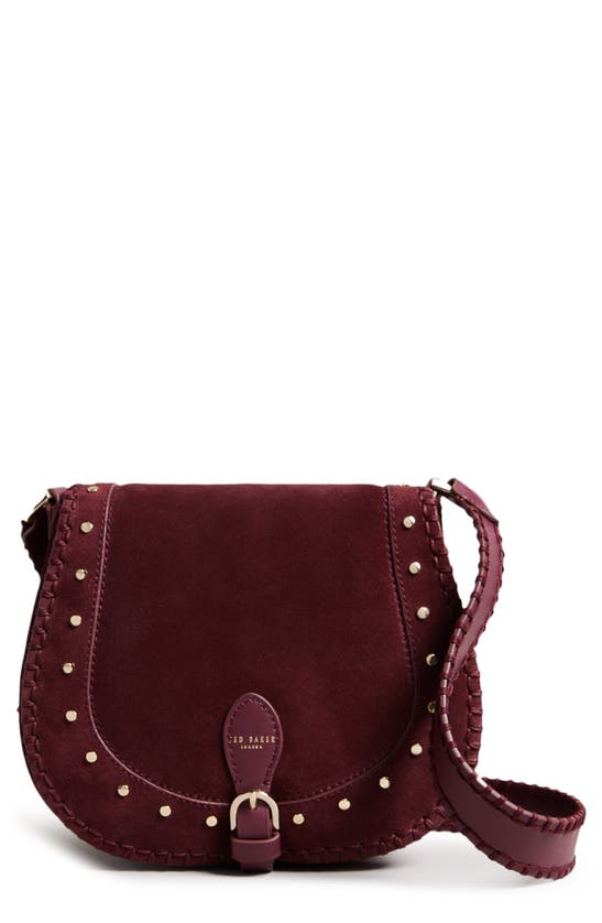 Ted Baker Karlin Elevated Suede Studded Crossbody Bag In Deep