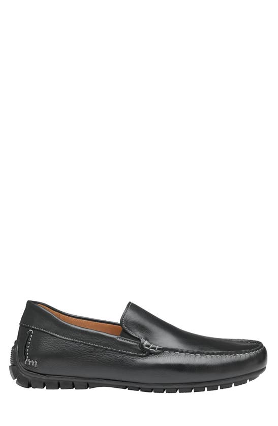 Johnston & Murphy Cort Whipstitch Driving Loafer In Black Full Grain