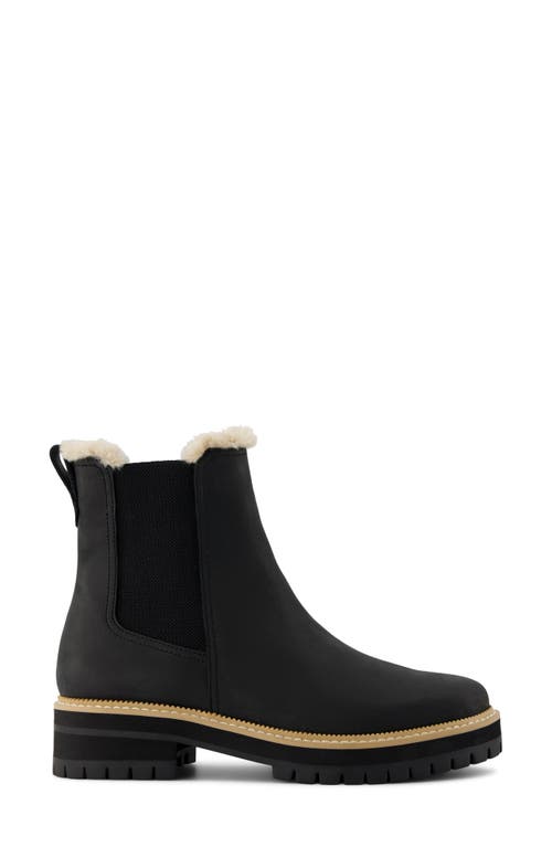 Shop Toms Bennet Chelsea Boot In Black Leather/faux Fur