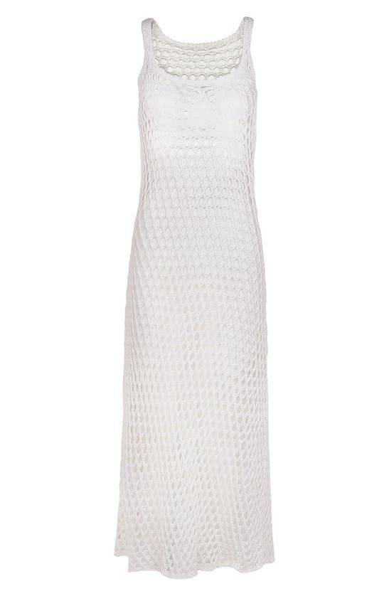 Shop Vix Swimwear Nicole Crochet Cover-up Midi Dress In Off White