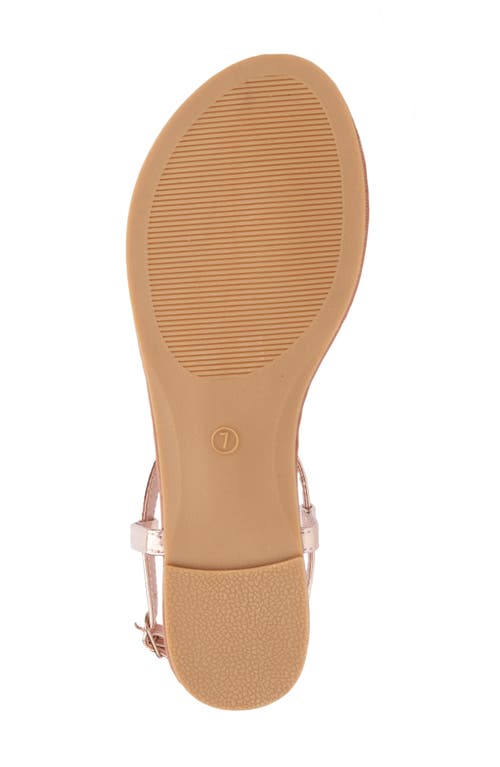New York And Company Kaia T-strap Sandal In Rose Gold