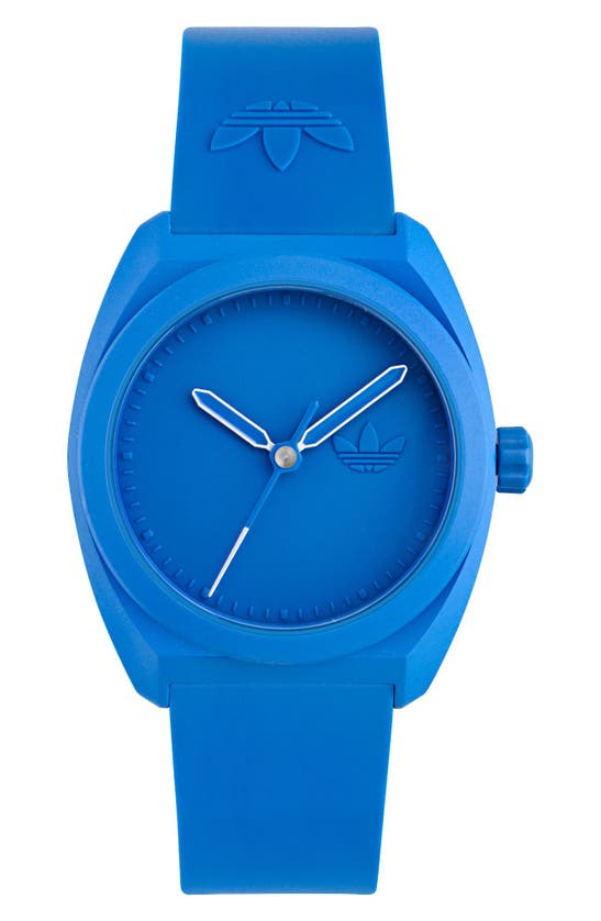 Shop Adidas Originals Ao Street Resin Strap Watch In Blue