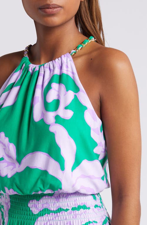 Shop Lilly Pulitzer ® Gracelyn Smocked Waist Midi Dress In Brazilian Green Salty Sandbar