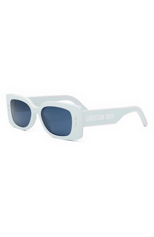 Shop Dior 'pacific S1u 53mm Rectangular Sunglasses In Shiny Light Blue/blue