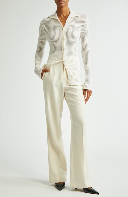 Shop Bite Studios Credo Wool Flare Trousers In Cream