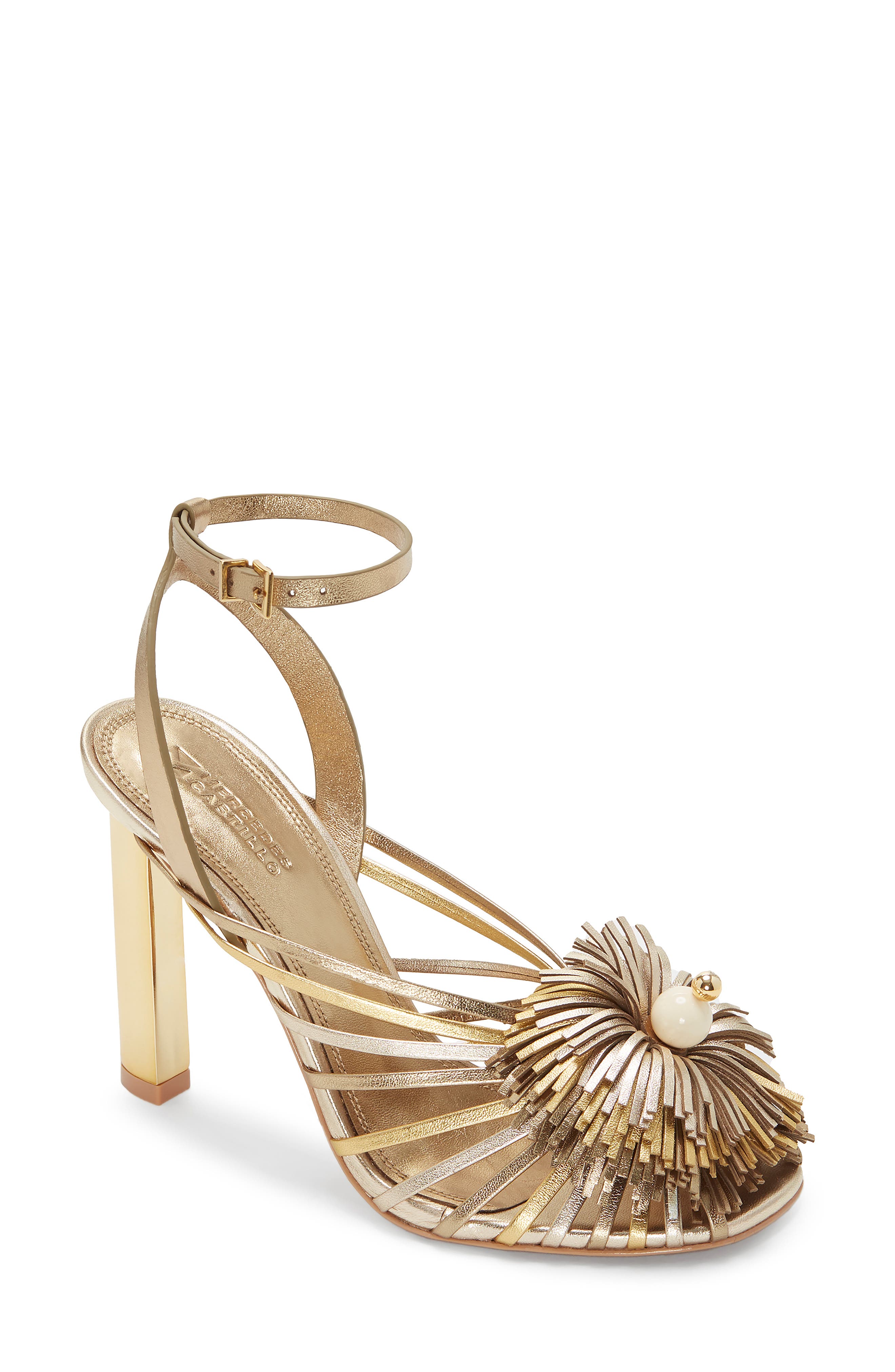 mercedes castillo gold sandals