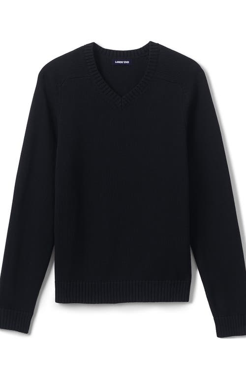 Shop Lands' End School Uniform Young  Cotton Modal V-neck Sweater In Black