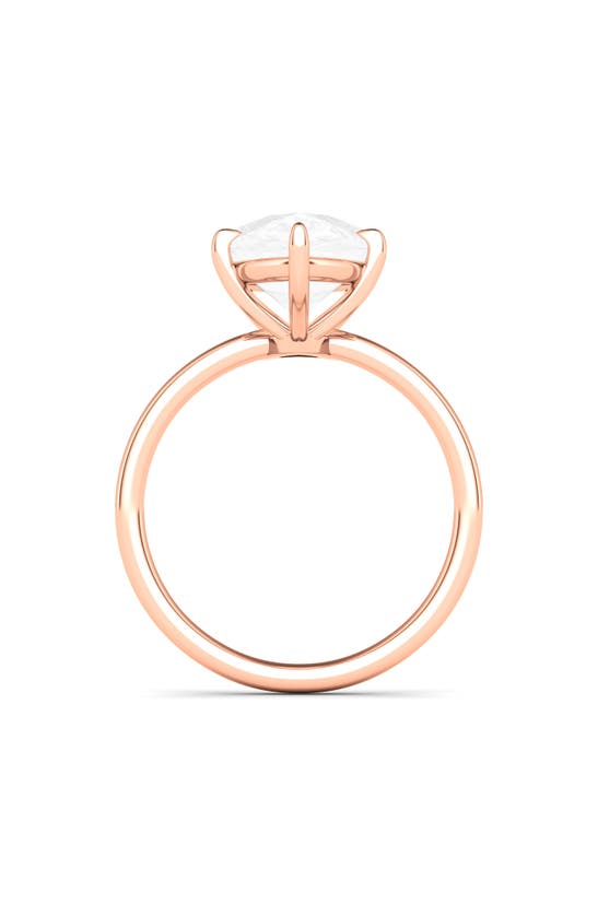 Hautecarat Pear Cut Lab Created Diamond 18k Gold Ring In 18k Rose Gold