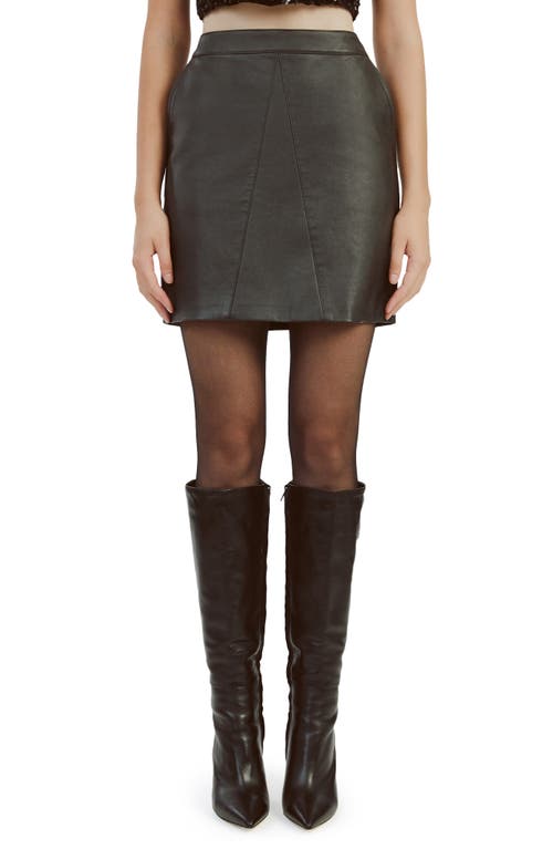 Bardot Alexis Faux Leather Miniskirt In Black