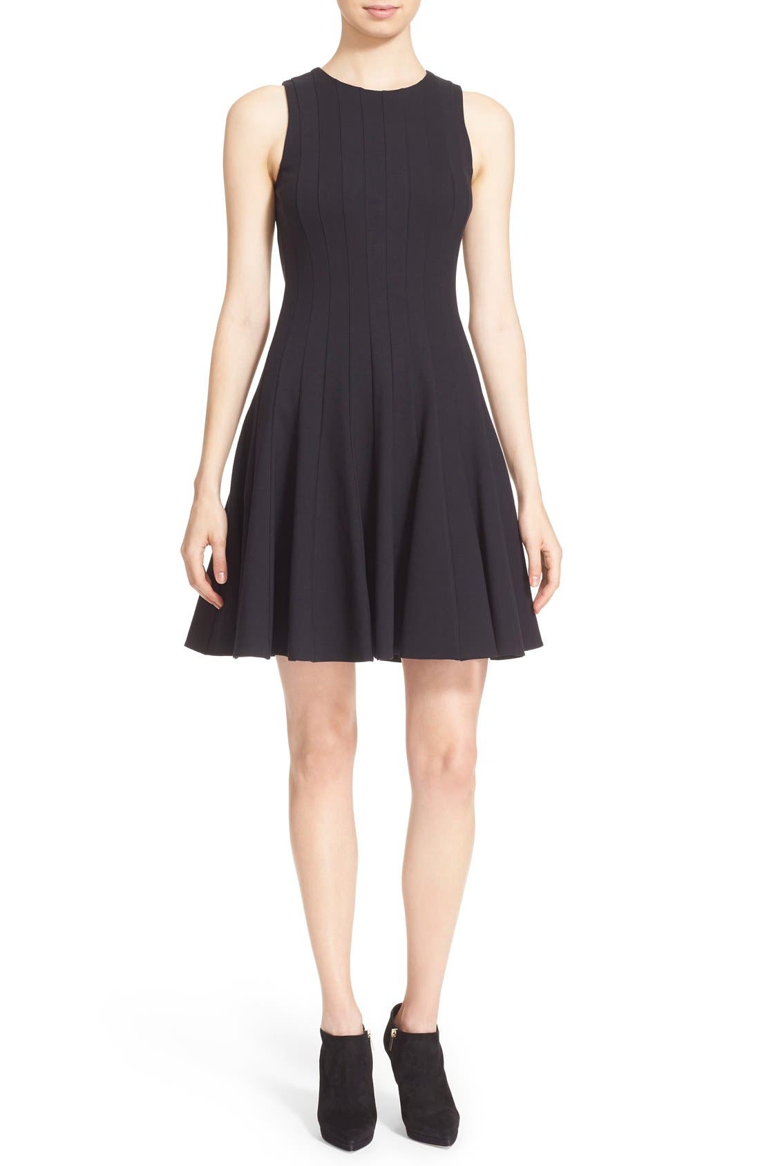 kate spade new york pleated ponte fit & flare dress Nordstrom
