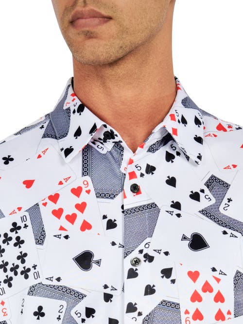 Construct Con.struct Playing Cards Print Performance Button-down Shirt In Multi