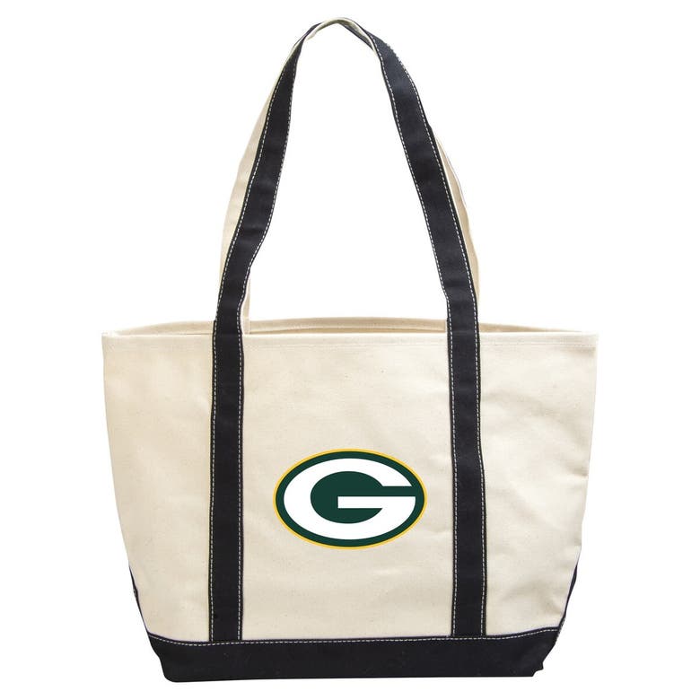 Logo Brands Green Bay Packers Canvas Tote Bag In Cream