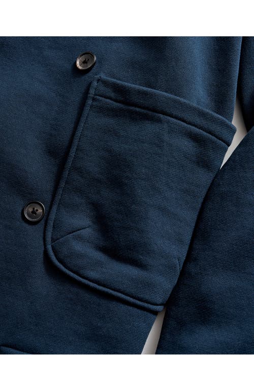Billy Reid John Shawl Collar French Terry Jacket In Carbon Blue