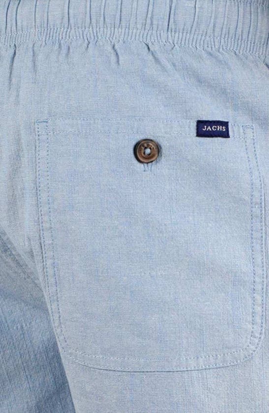 Jachs Stretch Chambray Shorts In Light Indigo