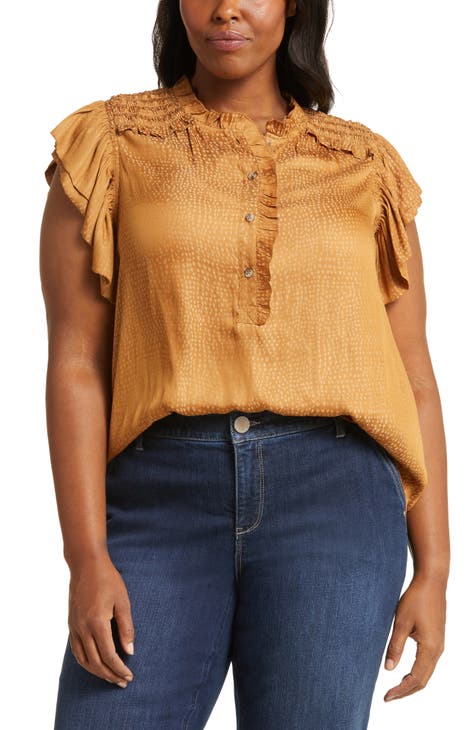 Smocked Ruffle Top (Plus) (Nordstrom Exclusive)