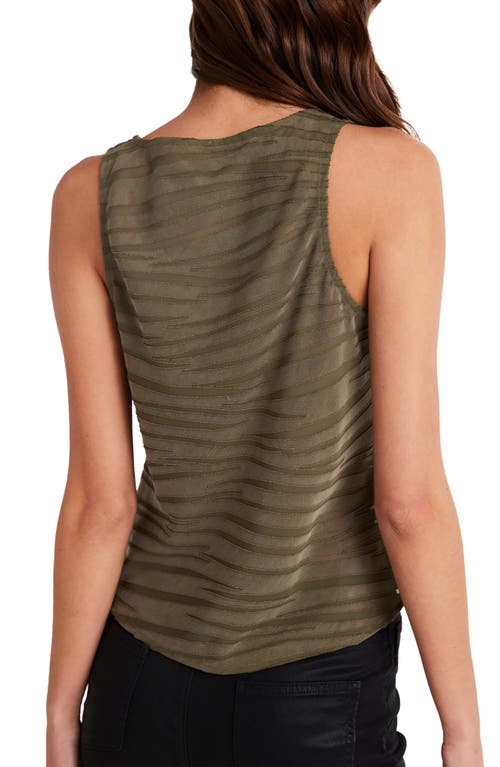 Shop Bella Dahl Scoop Neck Tank In Olive Zebra Burnout