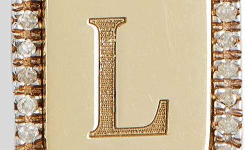 Meshmerise Diamond Initial Dog Tag Pendant Necklace In Yellow-l