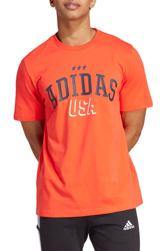 Adidas Originals Americana Graphic T-shirt In Bright Red