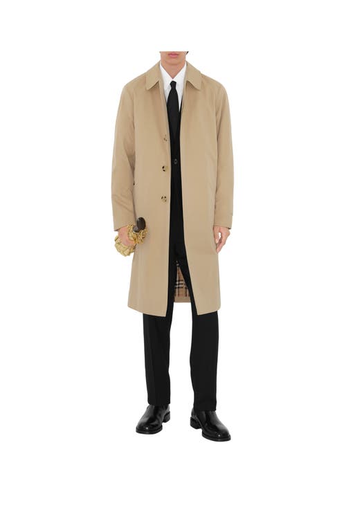 Shop Burberry Long Camden Heritage Car Coat In Honey