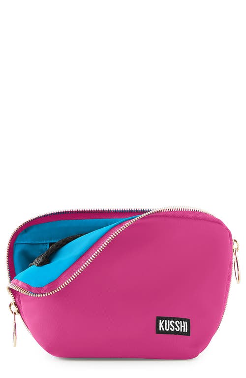 KUSSHI Everyday Cosmetics Bag in Pink/Teal Nylon at Nordstrom