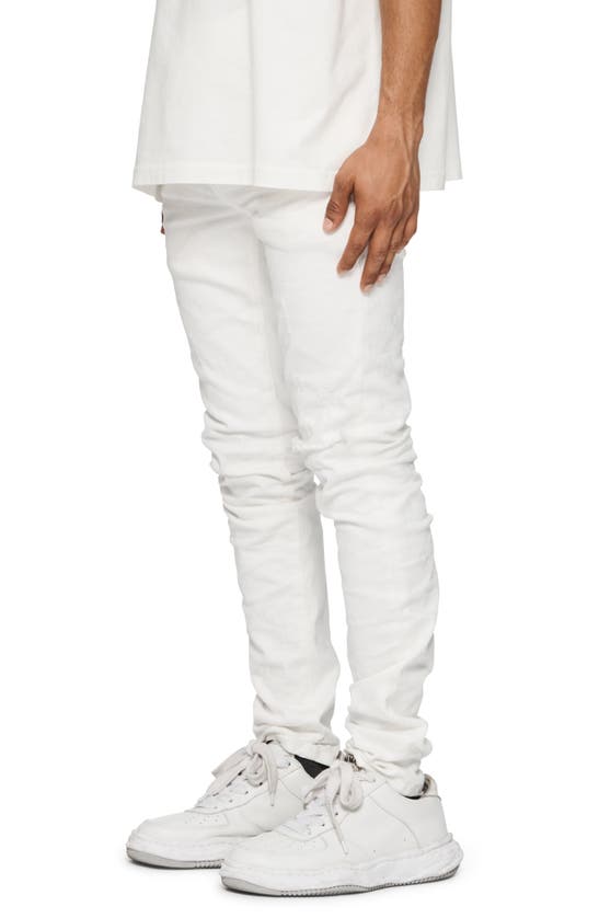Shop Purple Brand Jacquard Monogram Stretch Skinny Jeans In White