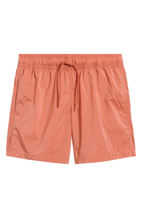 Shop Frescobol Carioca Salvador Swim Trunks In Dusty Coral