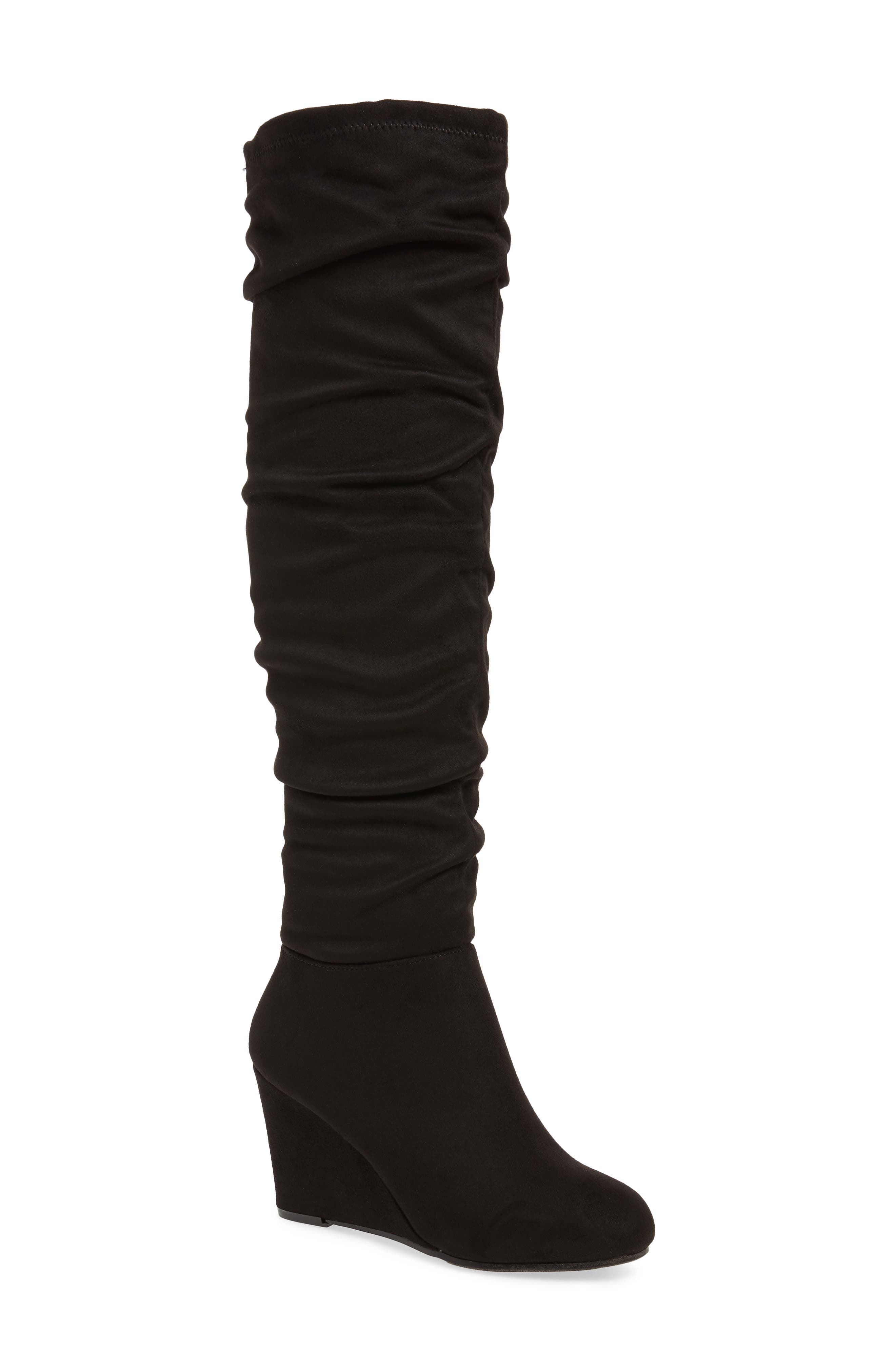 chinese laundry over the knee wedge boots