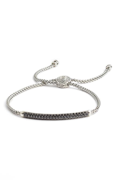 John Hardy Classic Chain Pull Through Bracelet In Silver/black Sapphire