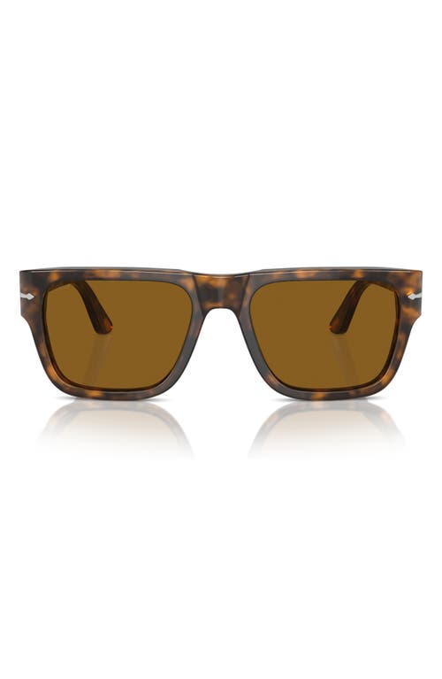 Shop Persol 57mm Round Sunglasses In Brown Havana