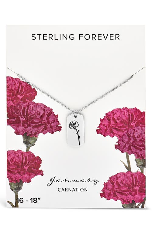 Shop Sterling Forever Birth Flower Pendant Necklace In Silver/january