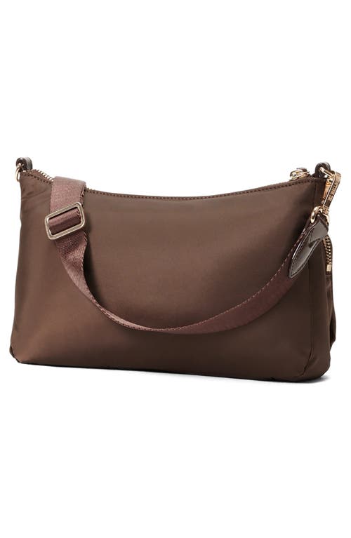 Shop Mz Wallace Petite Chelsea Nylon Shoulder Bag In Walnut