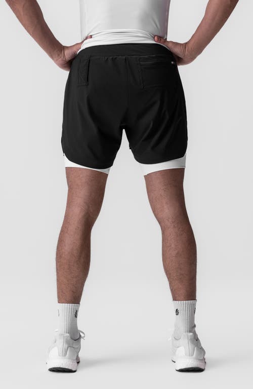 Shop Asrv Tetra-lite™ 5-inch 2-in-1 Lined Shorts In Black Cyber/white