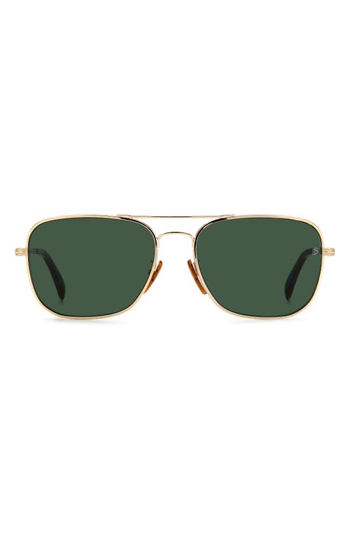 David Beckham Eyewear 59mm Square Sunglasses in Gold /Green