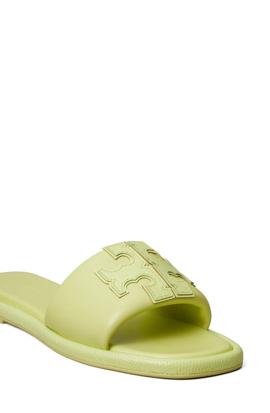 Shop Tory Burch Double-t Leather Sport Slide Sandal In Lime Leaf