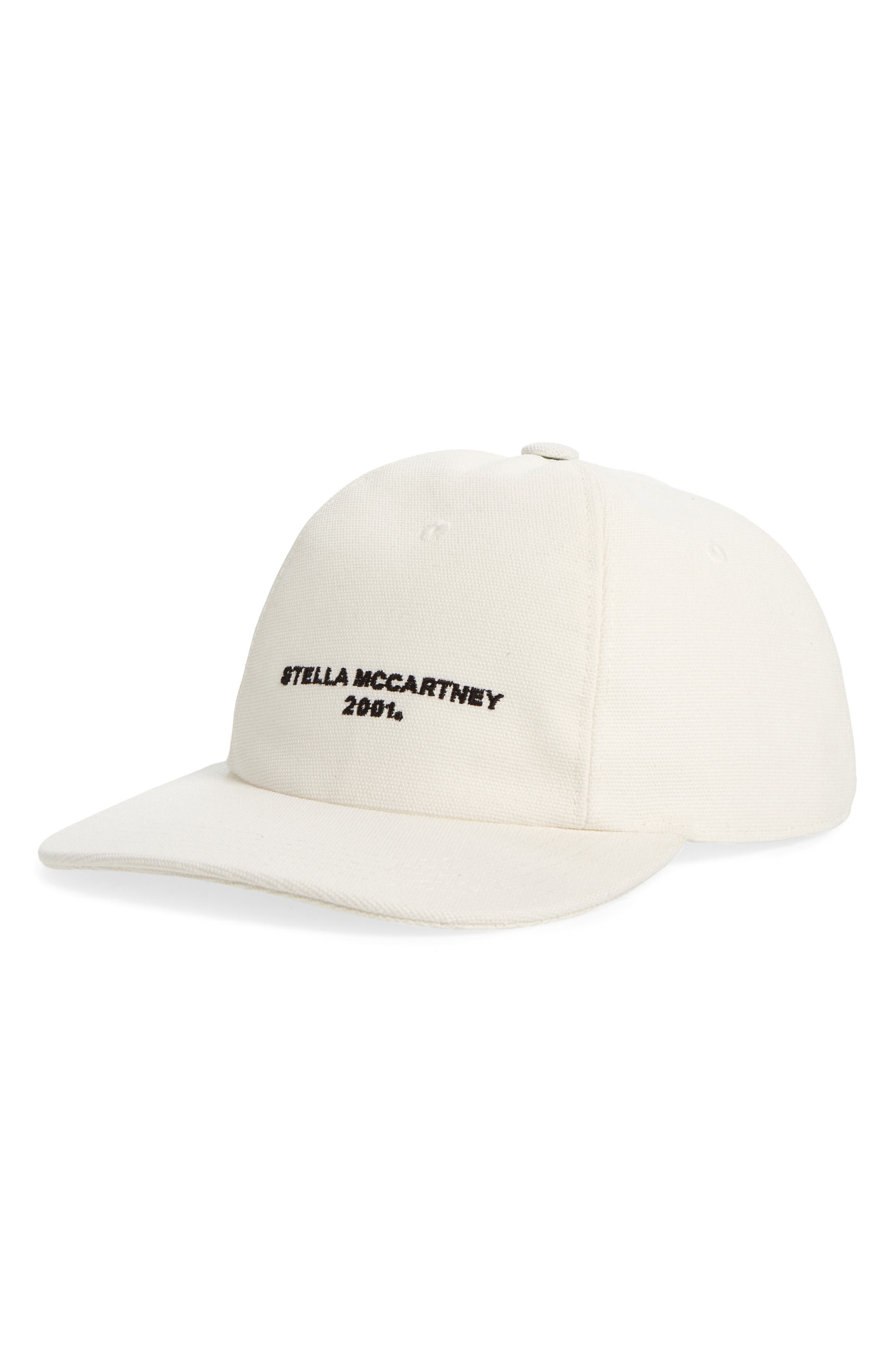 Stella McCartney Embroidered Logo Cotton Baseball Cap in Frost