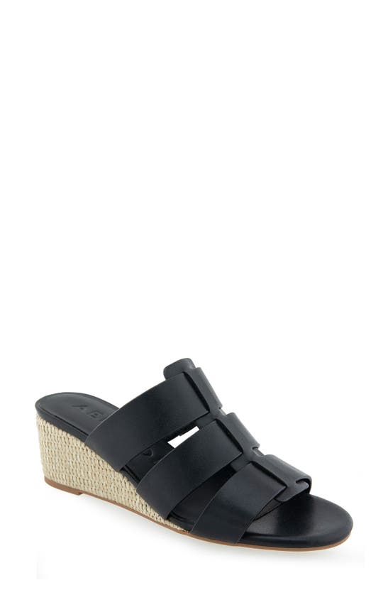 Shop Aerosoles Wilma Wedge Sandal In Black Pu