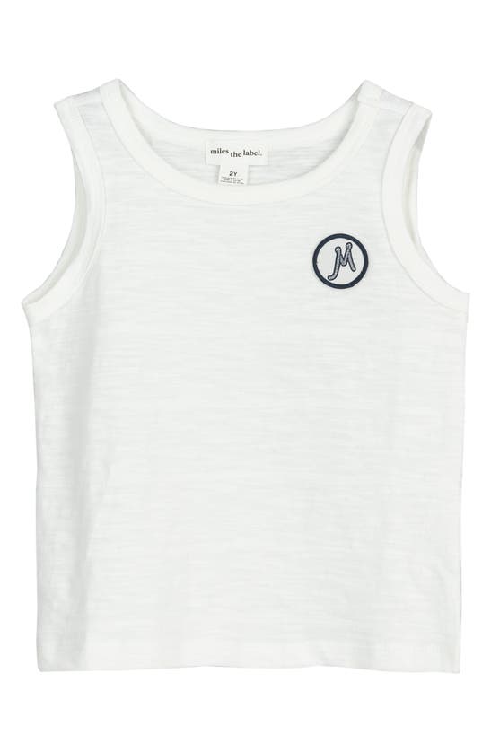Shop Miles Baby Kids' Crest Organic Cotton Tank In Off White