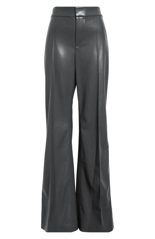 Shop Alice And Olivia Alice + Olivia Dylan High Waist Faux Leather Flare Leg Pants In Charcoal