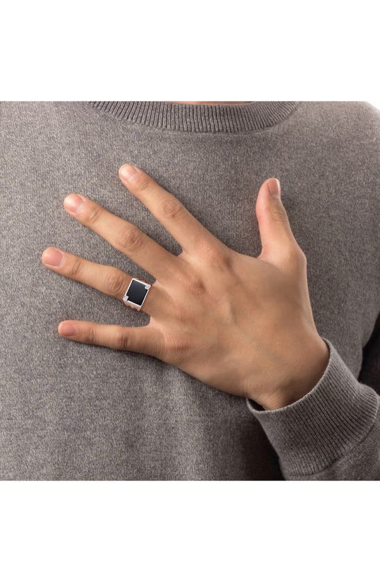 DELMAR DELMAR ONYX & DIAMOND SQUARE RING