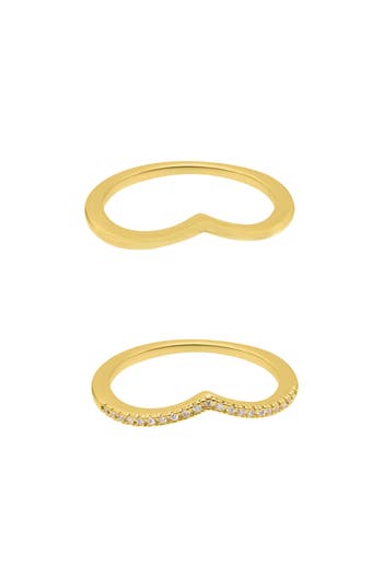 Adornia 2-piece Chevron Ring Set In Gold