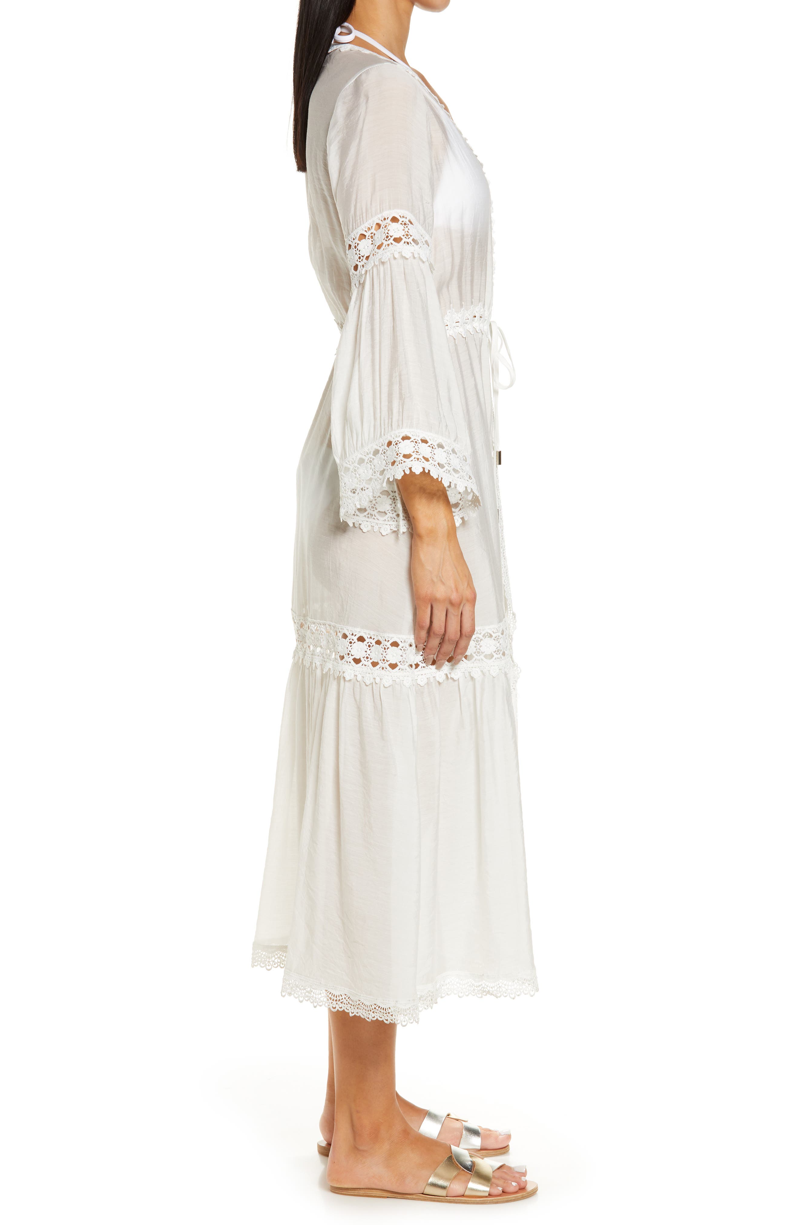 Elan Lacy Cover-Up Wrap in White Smart Closet