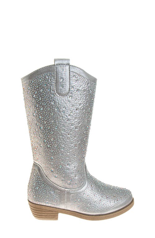 Shop Kensie Girl Kids' Glitzy Rhinestone Boot In Silver