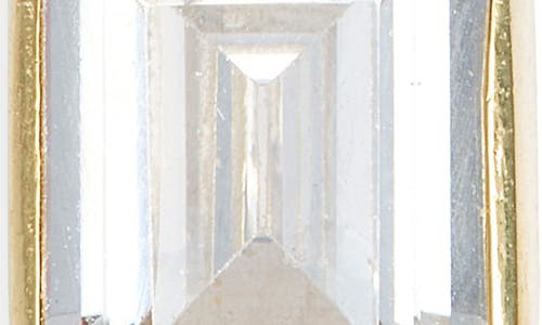 Shymi Fancy Bezel Stud Earrings In Gold/white/emerald Cut